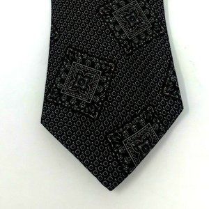 GIACOMO Mens Necktie TIE Black Burgundy Abstract